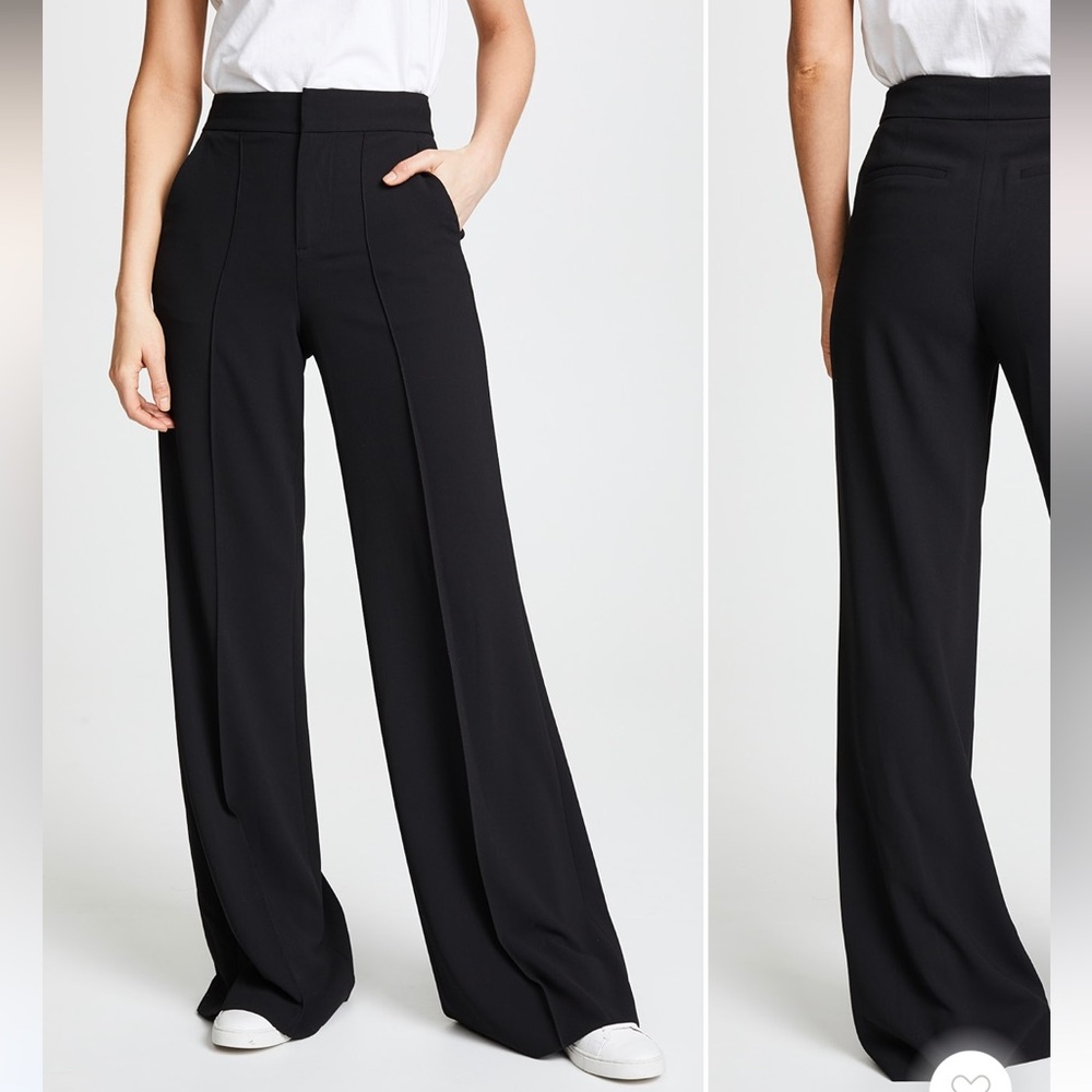 Alice + Olivia Black Wide-Leg Trousers